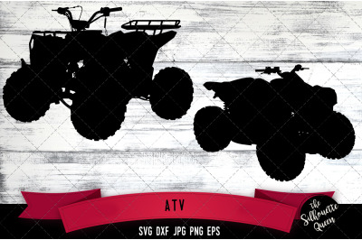 ATV Silhouette Cut Vector