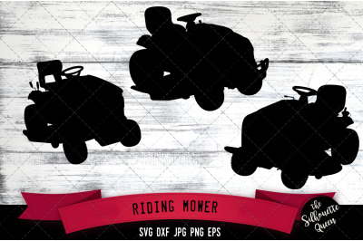 Riding Mower Silhouette Cut Vector