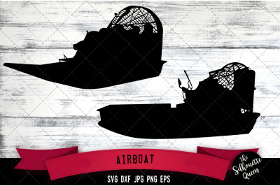 Airboat Silhouette Cut Vector