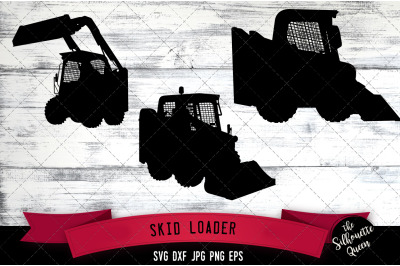 Skid Loader Silhouette Cut Vector