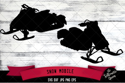 Snow Mobile Silhouette Cut Vector