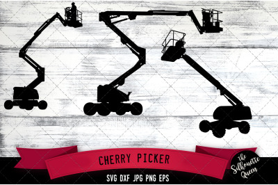 Cherry Picker Silhouette Cut Vector