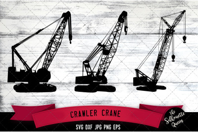 Crawler Crane Silhouette Cut Vector