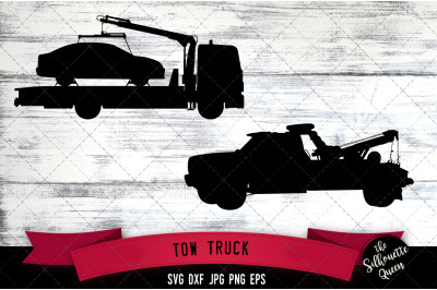 Tow Truck Silhouette Cut Vector