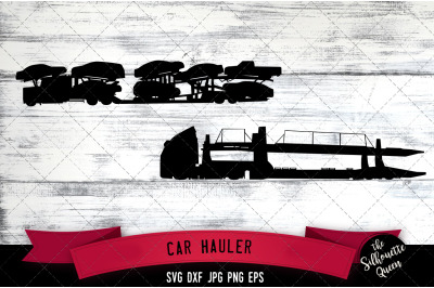 Car Hauler Silhouette Cut Vector