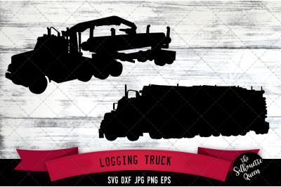 Logging Truck Silhouette Cut Vector