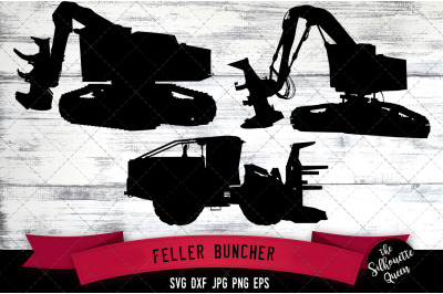 Feller Buncher Silhouette Cut Vector