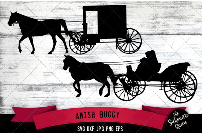 Amish Buggy Silhouette Cut Vector