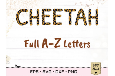 Leopard Full Font SVG | Cheetah skin print letters svg