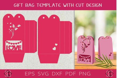 Gift wrap. Gift bag template. Cutting file