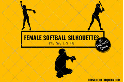 Softball Women SVG Bundle for Cutting , Cut files Silhouette Studio