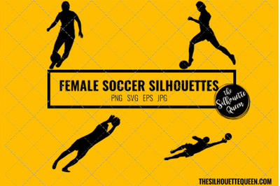 Soccer Women SVG Bundle for Cutting , Cut files Silhouette Studio