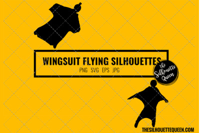 Wingsuit Flying SVG Bundle for Cutting , Cut files Silhouette Studio