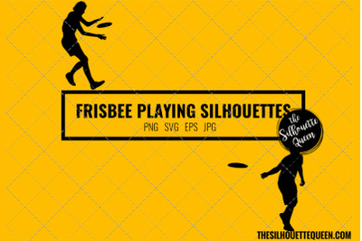 Frisbee Playing SVG Bundle for Cutting , Cut files Silhouette Studio