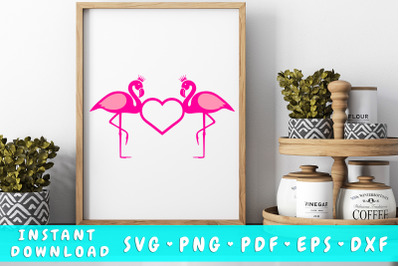 Flamingo couple SVG