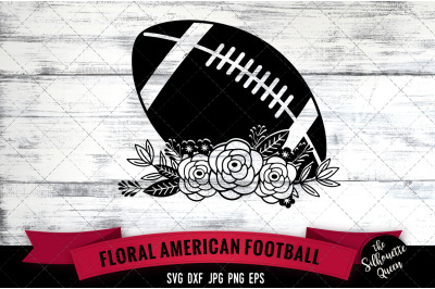 Floral American football Ball Vector Silhouette File