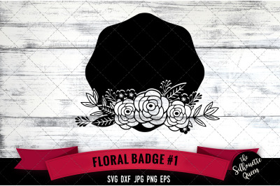 Floral Badge 1 Vector Silhouette File