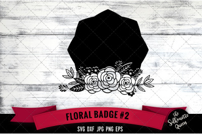 Floral Badge 2 Vector Silhouette File