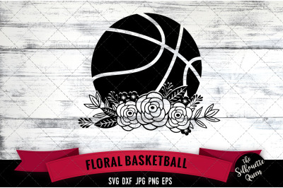 Floral Basketball Vector Silhouette File