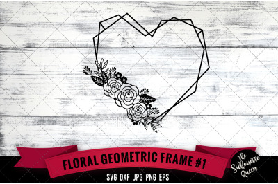 Floral Geometric frame 1 Vector Silhouette File