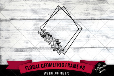 Floral Geometric frame 3 Vector Silhouette File