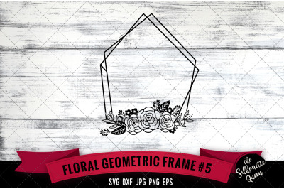 Floral Geometric frame 5 Vector Silhouette File