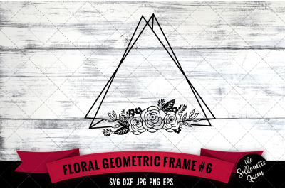 Floral Geometric frame 6 Vector Silhouette File