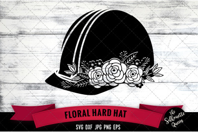 Floral Hard hat Vector Silhouette File