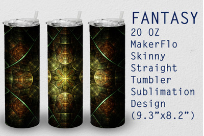 Tumbler Straight 20 OZ Sublimation Fantasy Wrap Design