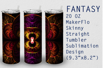 Tumbler Straight 20 OZ Sublimation Fantasy Wrap Design