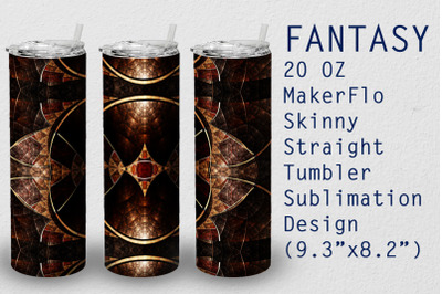 Tumbler Straight 20 OZ Sublimation Fantasy Wrap Design