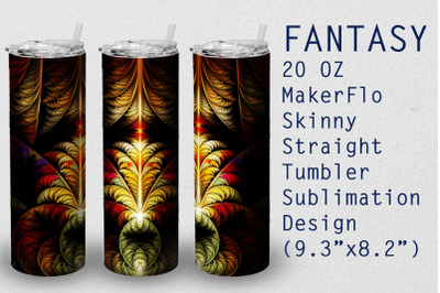 Tumbler Straight 20 OZ Sublimation Fantasy Wrap Design