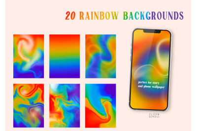 Gradient abstract rainbow backgrounds