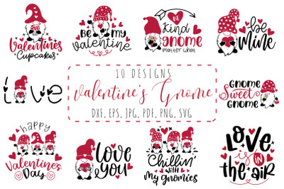 Valentines Day Quotes Bundle, Valentines Day Gnome SVG