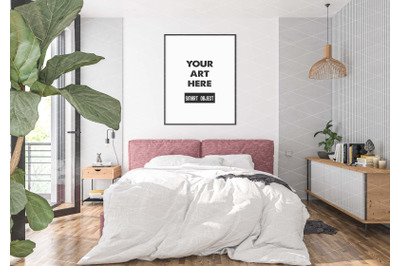 Interior scene artwork background frame mockup