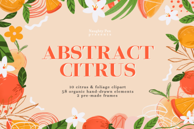 Abstract Citrus Clipart and Organic Shapes