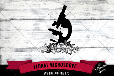 Floral Microscope Vector Silhouette File