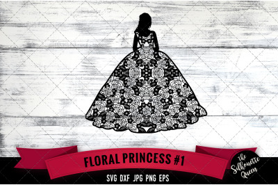 Floral Princess 1 Vector Silhouette File