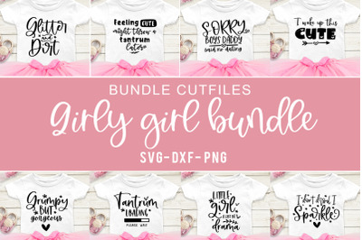 Girly girl toddler cutting files bundle svg, dxf