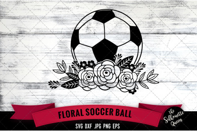 Floral Soccer Vector Silhouette File