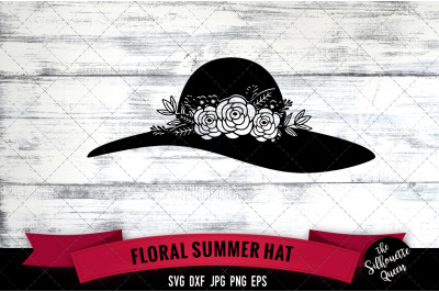 Floral Summer Hat Vector Silhouette File