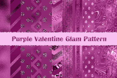 Valentine Purple Glam Pattern Papers