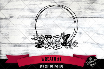 Floral Wreath 1 Vector Silhouette File