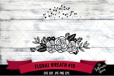 Floral Wreath 10 Vector Silhouette File