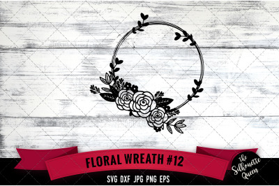 Floral Wreath 12 Vector Silhouette File