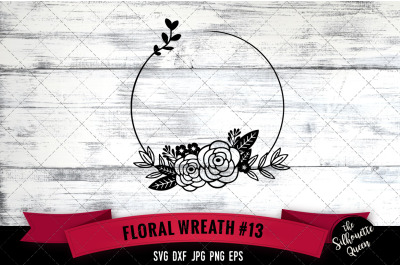 Floral Wreath 13 Vector Silhouette File