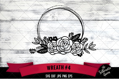 Floral Wreath 4 Vector Silhouette File