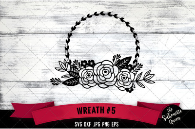 Floral Wreath 5 Vector Silhouette File