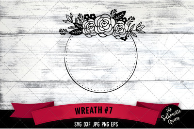 Floral Wreath 7 Vector Silhouette File