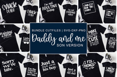 Daddy and son you and me matching svg design bundle dxf